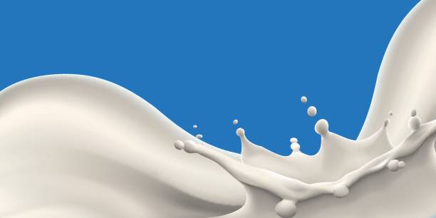 naturalne tło rozpryskiwania mleka pełnego - wodna korona stock illustrations