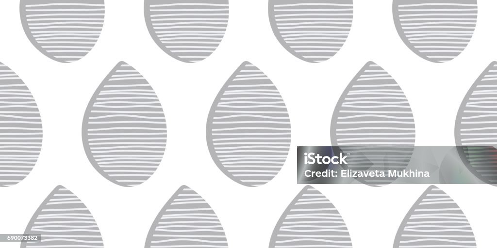 Gray Drop Vector Seamless Vector Pattern Gray Abstract Drops With Hand Drawn Lines On ...
