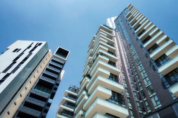 istock Luxury and modern apartment building 690077728