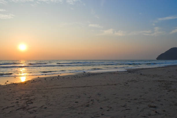 Colorful sunset by the seaside