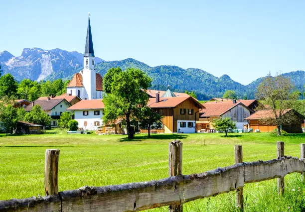 little village arzbach near bad toelz - bavaria