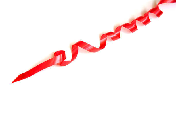 istock the spiral red ribbon isolated on white background. 690106998