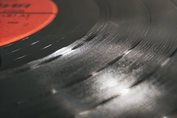 istock Texture of a black vinyl record close-up 690110730