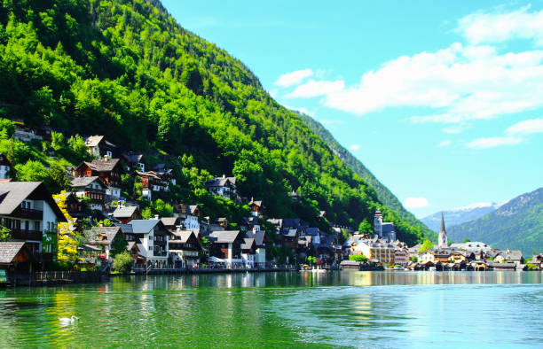 istock Hallstat - beautiful Alpine paradise village in Austria 690111236