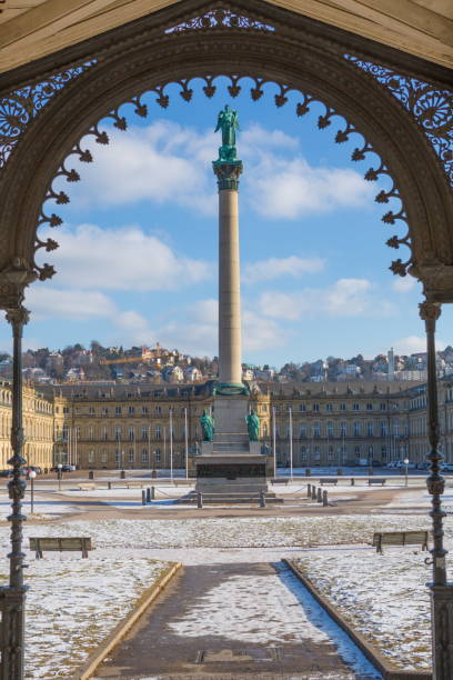 Schlossplatz Stuttgart Looking at Jubilee Column and the New Castle