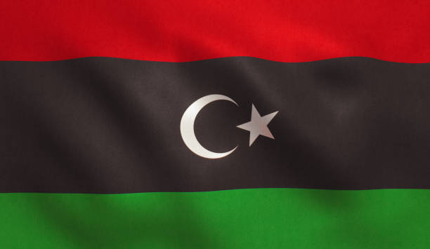 Libya Flag Libya flag with fabric texture. 3D illustration. libyan culture stock pictures, royalty-free photos & images