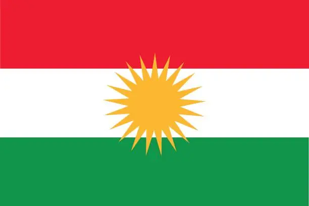 Vector illustration of kurdistan flag