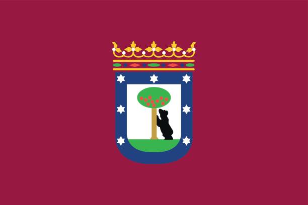 city of madrid flag vector bavkground of city of madrid flag the flag of the madrid spain stock illustrations