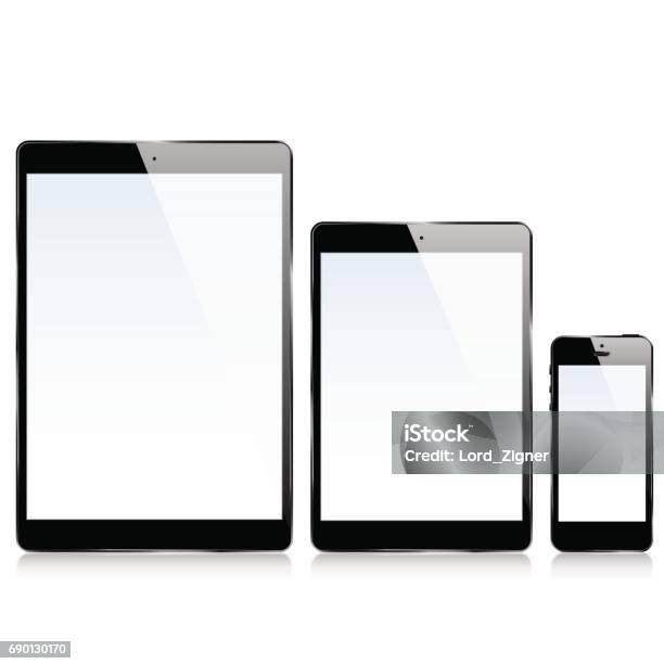 Ilustración de Ipad Iphone y más Vectores Libres de Derechos de Tableta digital - Tableta digital, Vector, Plantilla - Producto de arte y artesanía