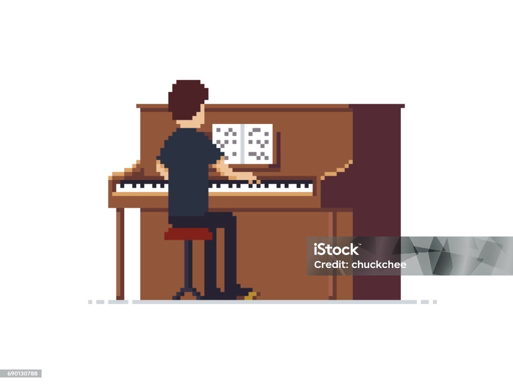 pixel arte ilustração piano. pixelizada piano. piano música ícone  pixelizada para a pixel arte jogos e ícone para local na rede Internet e  vídeo jogo. velho escola retrô. 27791293 Vetor no Vecteezy