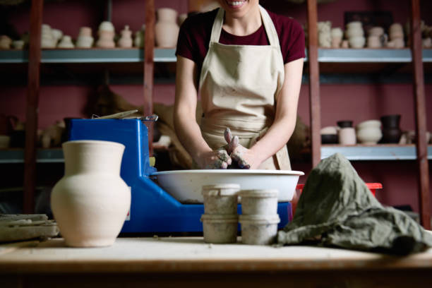 istock Smiling female artist 690134442