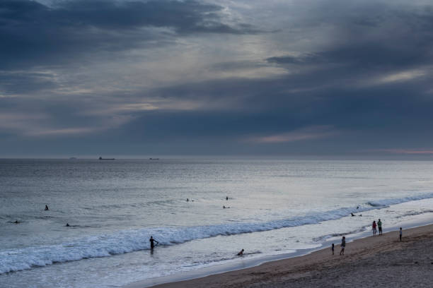 istock Sunset on surfers beach in carcavelos, portugal 690141424