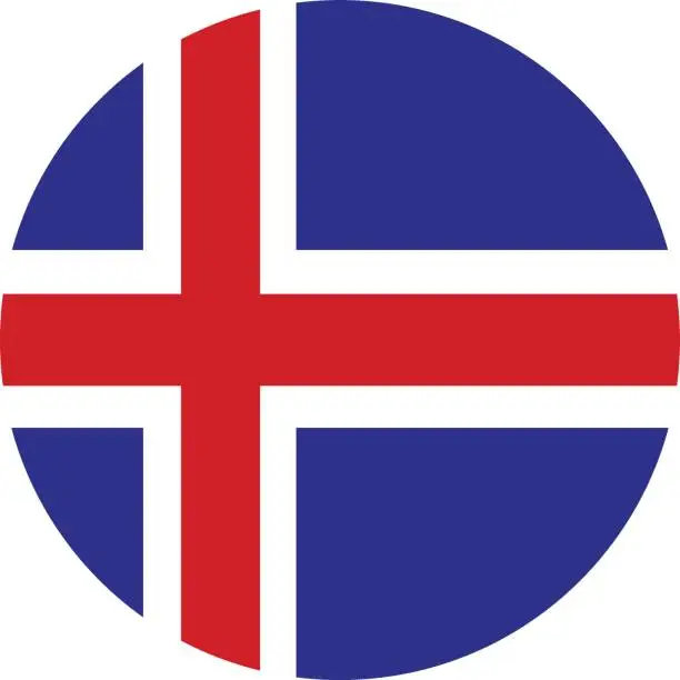 Vector illustration of Iceland flag