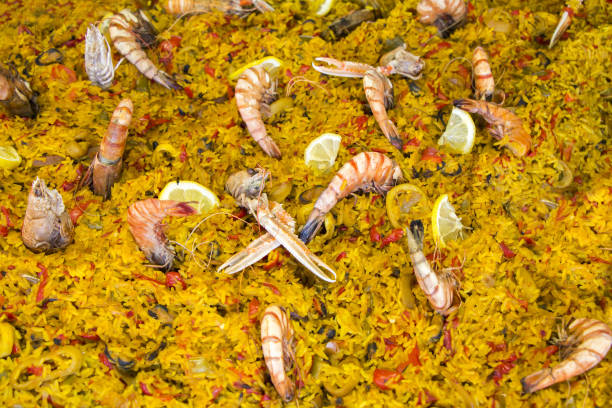 Seafood paella