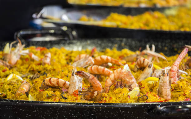 Seafood paella