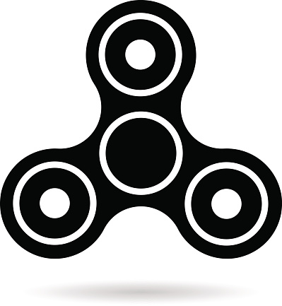 Fidget spinner black simple icon isolated vector