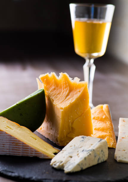 istock Cheese plate and a glass of wine 690166278