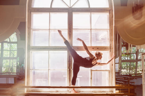 istock Male ballet dancer is dancing in front of a window 690169610