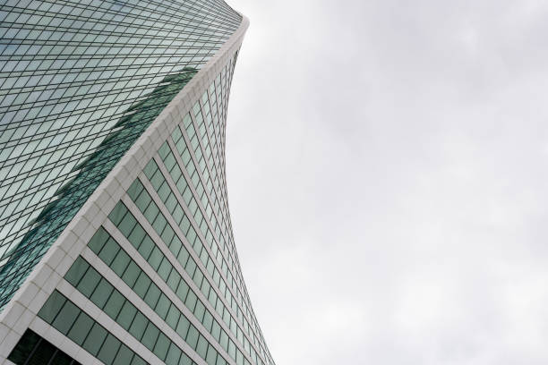 istock Windows office building, business center for background. Architecture, construction, repair industry concept. With empty space for text. Template, blank, form 690183998
