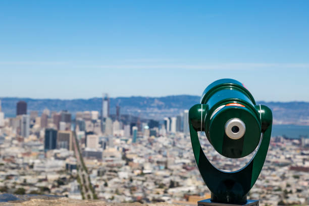 istock Viewing Binoculars on the top of Twin Peaks. 690190980