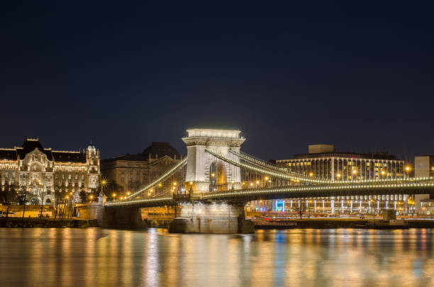 istock The Chain Bridge in Budapest in the evening. Sightseeing in Hungary 690194482
