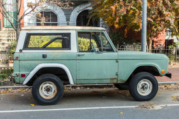 Four wheel drive sport utility vehicle on street