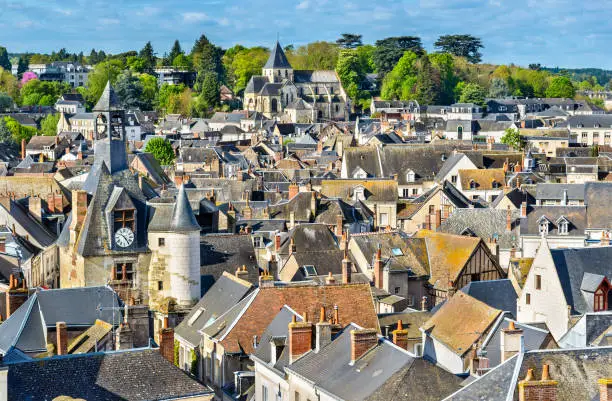 View of the medieval town of Amboise in France - the Loire Valley