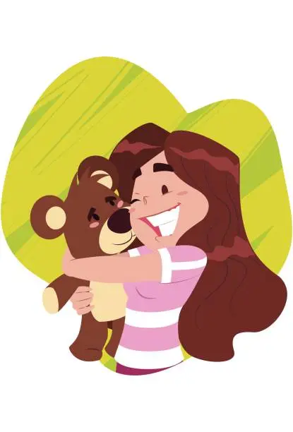 Vector illustration of menina_urso