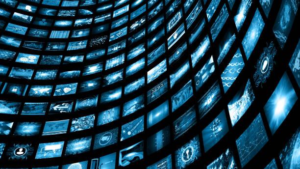 istock Media concept video wall with small screens 690219922