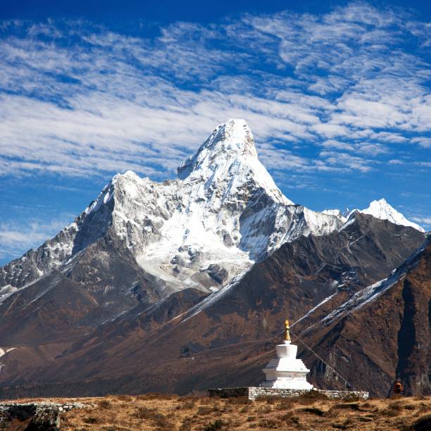 istock Mount Ama Dablam with stupa near Pangboche village 690227432