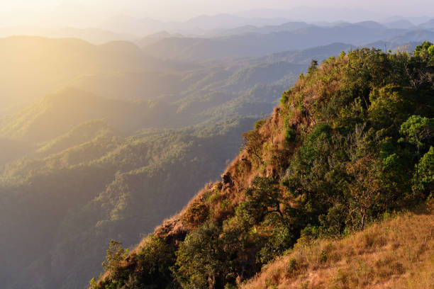 istock Beautiful mountain with sunlight at sunset. 690229494