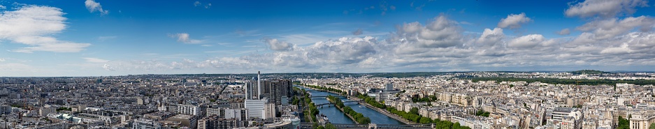 Panorama View of  Paris in summer, France