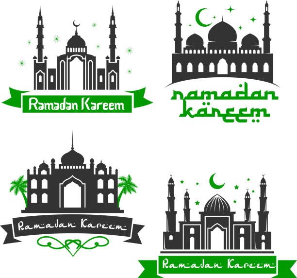 ilustraciones, imágenes clip art, dibujos animados e iconos de stock de iconos de vector para felicitaciones de ramadan kareem - 24409