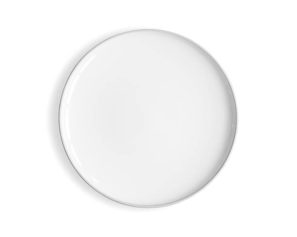 placa del alimento blanco - over white fotografías e imágenes de stock