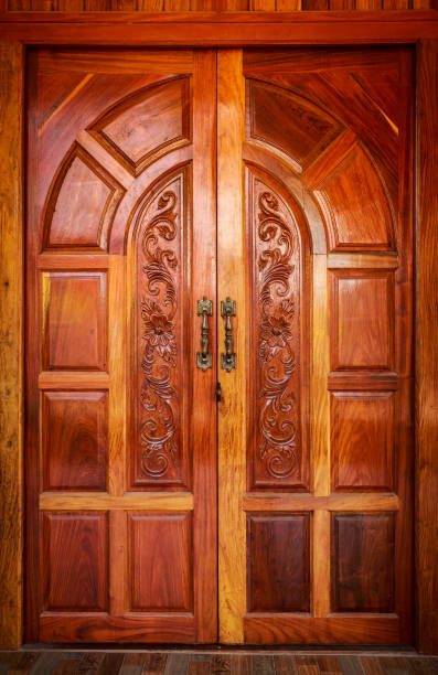 istock Door wood modern 690266506