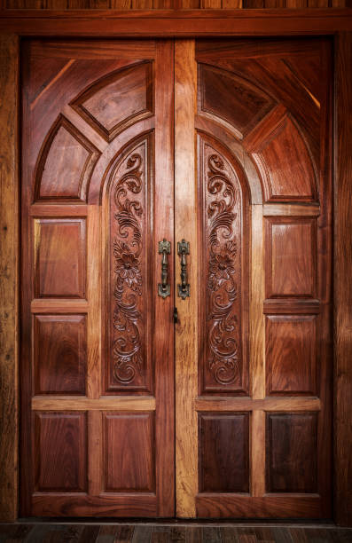 istock Door wood modern 690269300