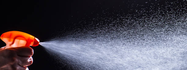 istock woman spraying liquid cleaner 690270102