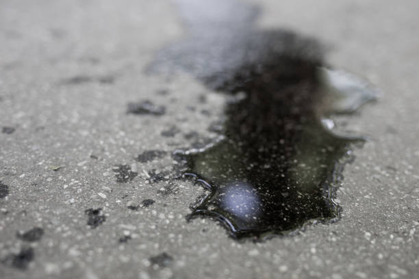 istock Puddle of water on sidewalk 690273954