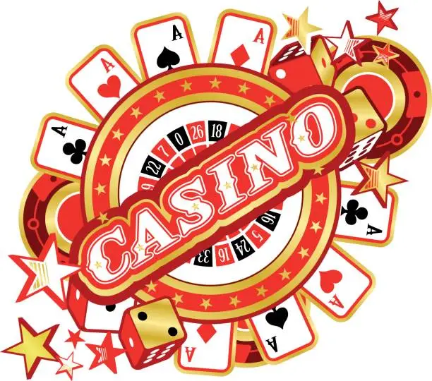 Vector illustration of emblem gambling casinos