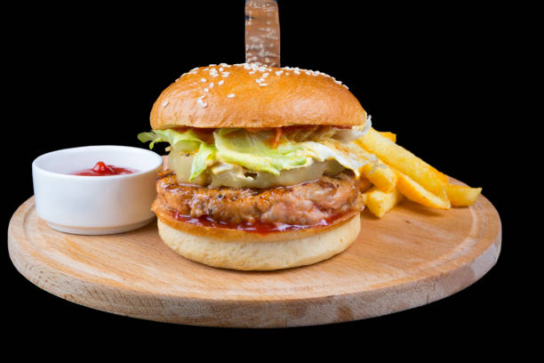istock Burger with french fries 690285470