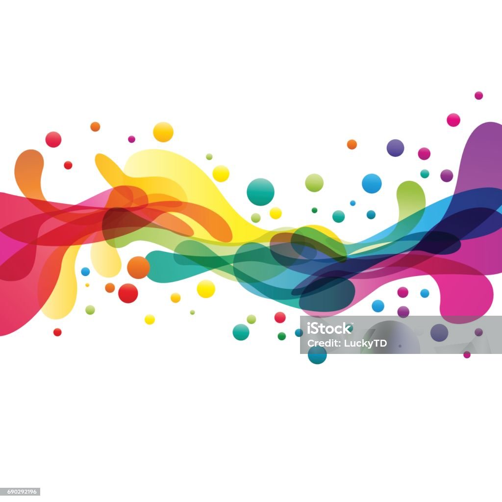 Salpicaduras de color abstracto en forma - arte vectorial de Rociado libre de derechos