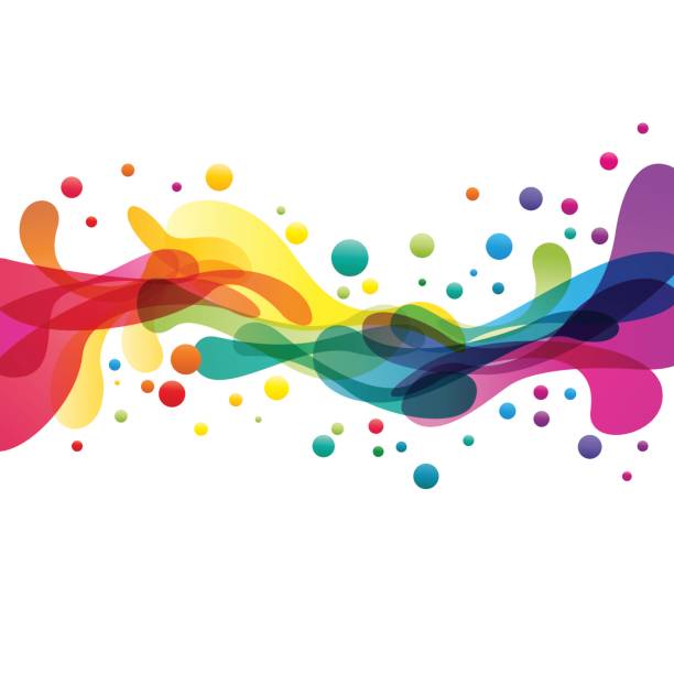 Colored splashes in abstract shape Colored splashes in abstract shape mixing stock illustrations