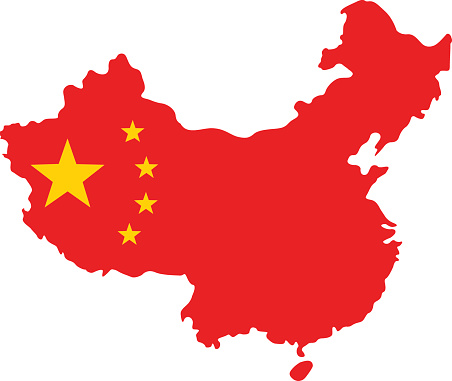 vector illustration of China map and flag