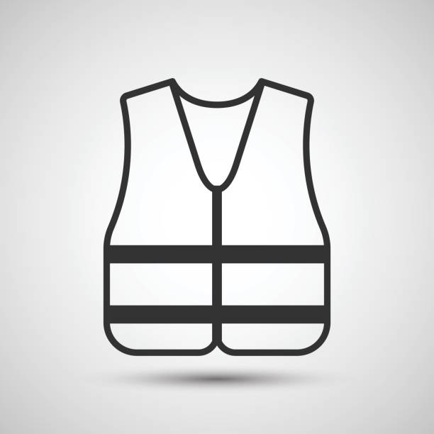 symbol sicherheit weste - leuchtbekleidung stock-grafiken, -clipart, -cartoons und -symbole