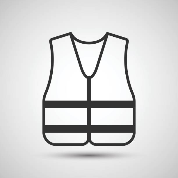 ilustrações de stock, clip art, desenhos animados e ícones de safety vest icon - reflective clothing