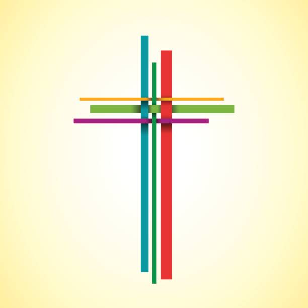 ilustraciones, imágenes clip art, dibujos animados e iconos de stock de vector abstracto cristo crucifijo; tres cruces - rood