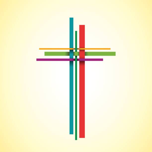 ilustrações, clipart, desenhos animados e ícones de crucifix abstrato do christ do vetor; três cruzes - rood