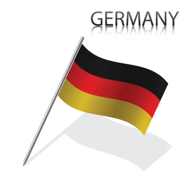 Vector illustration of Realistic German flag, vector illustration
