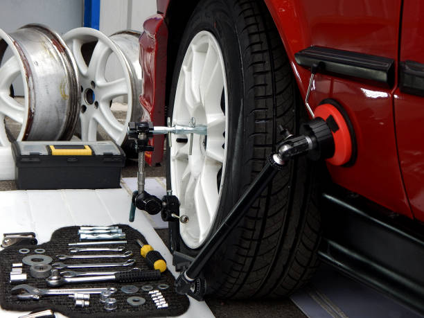 istock Tools kit and adjustmen equipment inside the center wheel hub 690302704