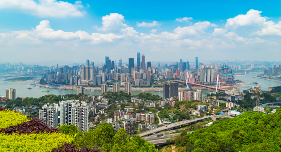 La arquitectura urbana y el horizonte de Chongqing photo